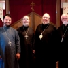 Bp Irenee with clergy l-r:  Fr. Richard Rene (Prison Chaplain, Agassiz BC); Archpriest Lawrence Farley, rector St. Herman's Langley; Fr. John Gryba, St. Nikolai Mission, Whitehorse Yukon