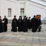 In the Kremlin on the way to the presidential palace for a banquet with V. Putin and the Patriarch