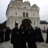 In the Kremlin on the way to the presidential palace for a banquet with V. Putin and the Patriarch