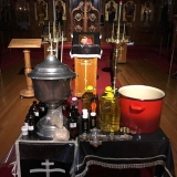 Ingredients for the Chrism are assembled