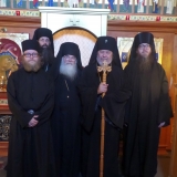 Novice Spyridon, Hieromonk Cassian, Igumen Roman, Archbishop Irénée, Rassophore-monk Cyprian
