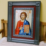 The icon of Christ now above the entrance door to the Holy Apostles Mission in Chilliwack, British Columbia, has a story behind it