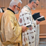 Deacon John & Father Gregory recite prayers during Liturgy
